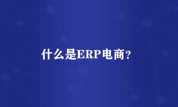 什么是ERP电商？