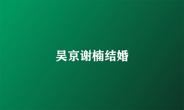 吴京谢楠结婚