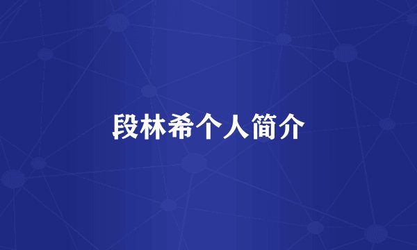 段林希个人简介