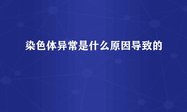 染色体异常是什么原因导致的
