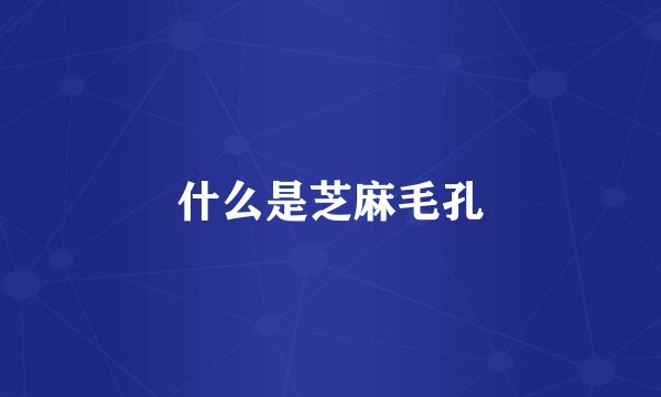 什么是芝麻毛孔