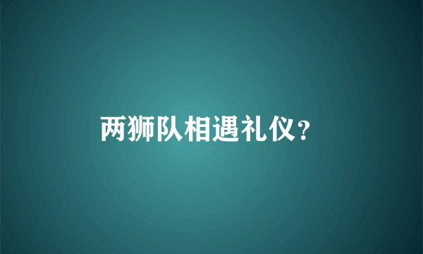 两狮队相遇礼仪？