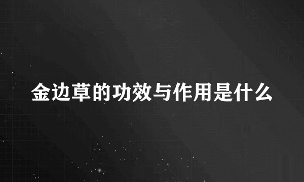 金边草的功效与作用是什么