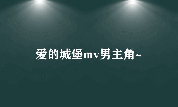 爱的城堡mv男主角~