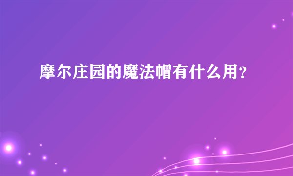 摩尔庄园的魔法帽有什么用？