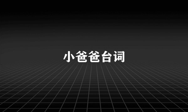 小爸爸台词