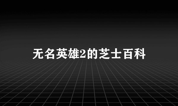 无名英雄2的芝士百科