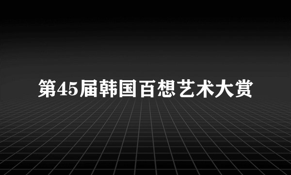第45届韩国百想艺术大赏
