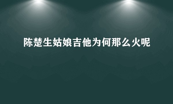 陈楚生姑娘吉他为何那么火呢