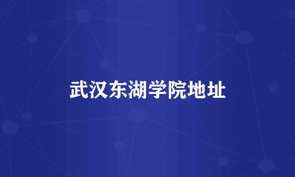 武汉东湖学院地址