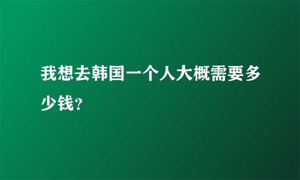 我想去韩国一个人大概需要多少钱？