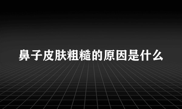 鼻子皮肤粗糙的原因是什么