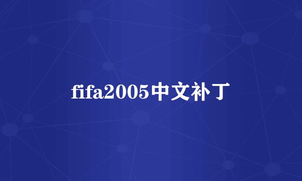 fifa2005中文补丁