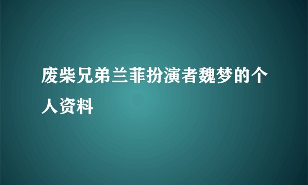 废柴兄弟兰菲扮演者魏梦的个人资料
