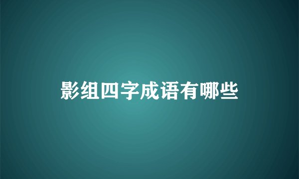 影组四字成语有哪些