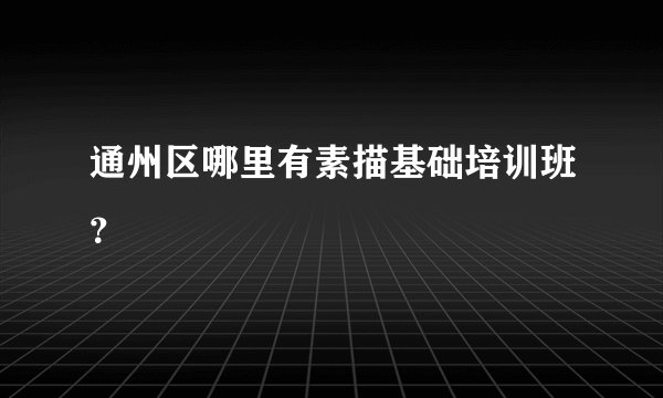通州区哪里有素描基础培训班?