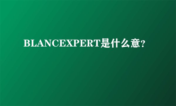 BLANCEXPERT是什么意?