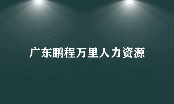 广东鹏程万里人力资源