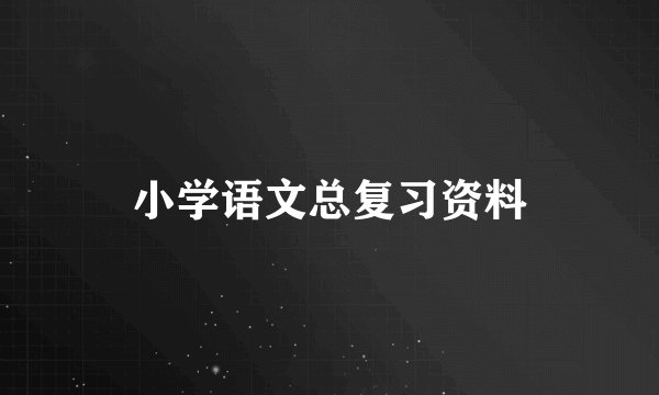 小学语文总复习资料