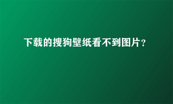 下载的搜狗壁纸看不到图片？