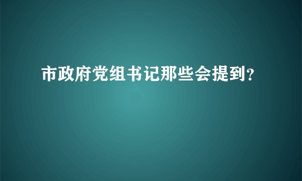 市政府党组书记那些会提到？