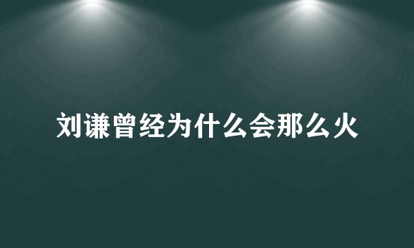刘谦曾经为什么会那么火