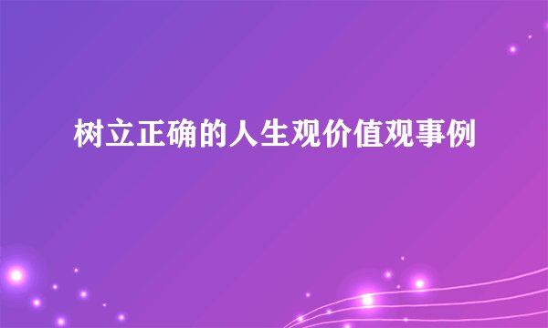 树立正确的人生观价值观事例