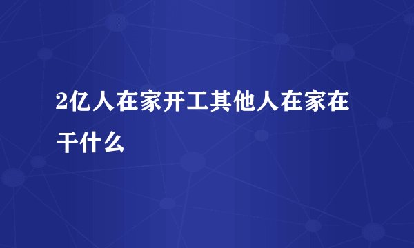 2亿人在家开工其他人在家在干什么