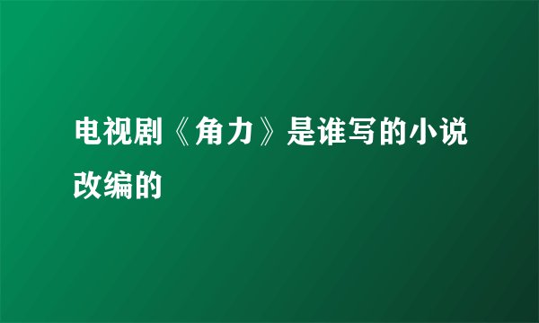 电视剧《角力》是谁写的小说改编的
