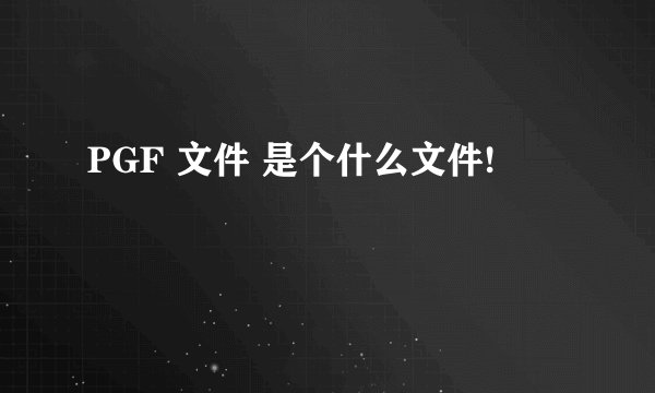 PGF 文件 是个什么文件!