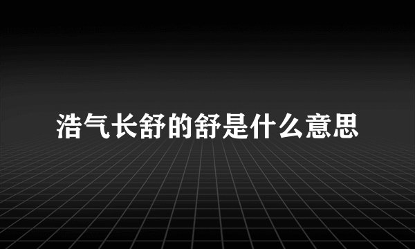 浩气长舒的舒是什么意思