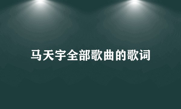 马天宇全部歌曲的歌词