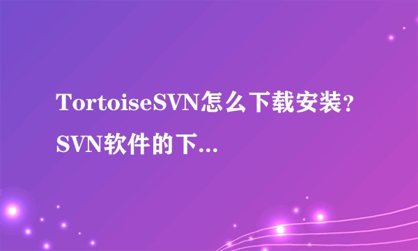 TortoiseSVN怎么下载安装？SVN软件的下载和安装