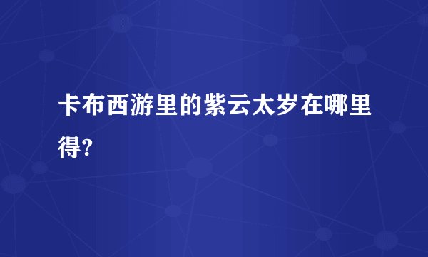 卡布西游里的紫云太岁在哪里得?