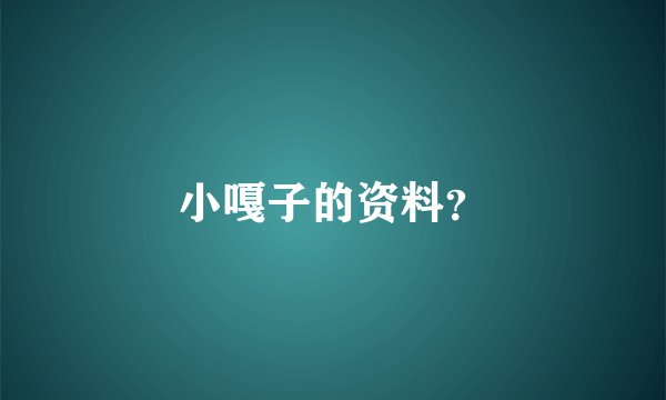 小嘎子的资料？