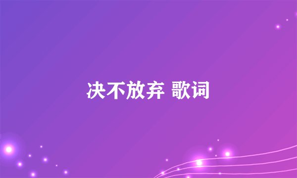决不放弃 歌词