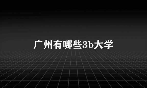广州有哪些3b大学