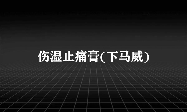 伤湿止痛膏(下马威)
