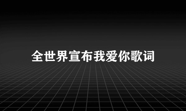 全世界宣布我爱你歌词