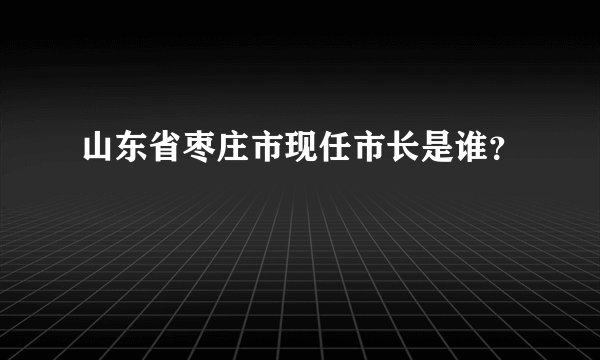 山东省枣庄市现任市长是谁？