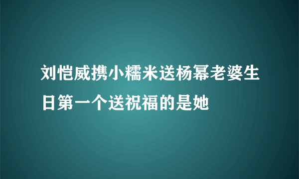 刘恺威携小糯米送杨幂老婆生日第一个送祝福的是她