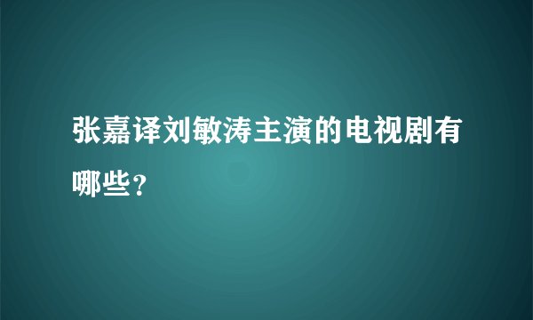张嘉译刘敏涛主演的电视剧有哪些？