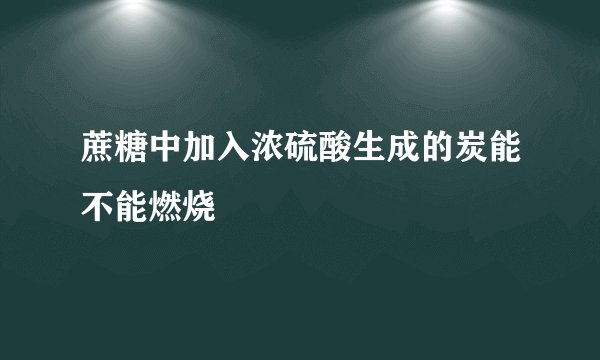 蔗糖中加入浓硫酸生成的炭能不能燃烧