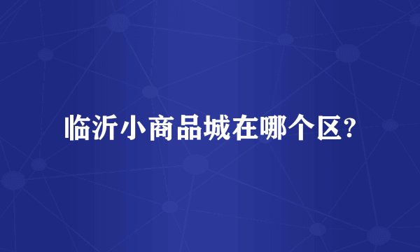 临沂小商品城在哪个区?