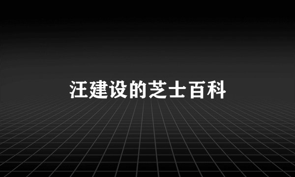 汪建设的芝士百科