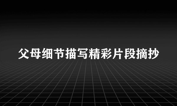 父母细节描写精彩片段摘抄