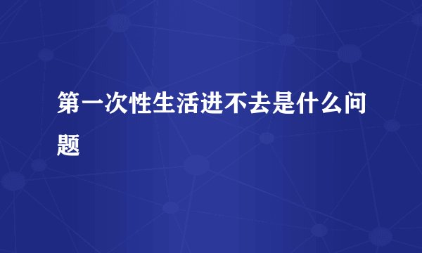 第一次性生活进不去是什么问题