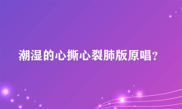 潮湿的心撕心裂肺版原唱？