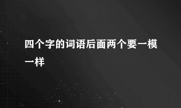 四个字的词语后面两个要一模一样