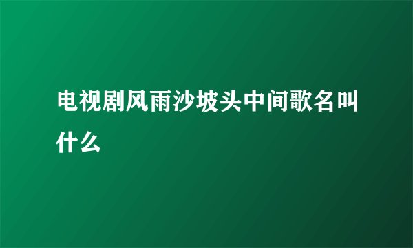 电视剧风雨沙坡头中间歌名叫什么
